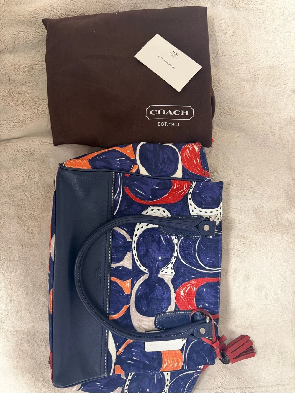 Coach Legacy Heritage Signature Candace carryall satchel
